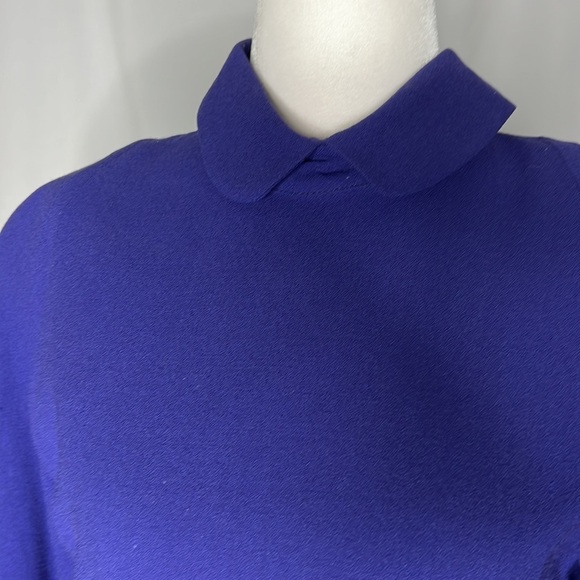 Selina blue woolen fitted collared dress size 6 - Picture 9 of 14